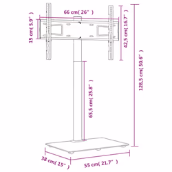 vidaXL Corner TV Stand for 32-65 Inch Swivel Cantilever TV Floor Stand Black - 1-tier - Additional view 10