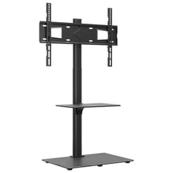vidaXL Corner TV Stand for 32-65 Inch Swivel Cantilever TV Floor Stand Black - 2-Tiers