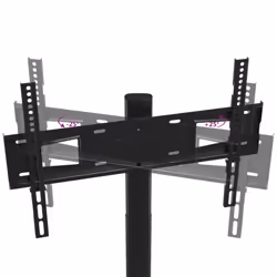 vidaXL Corner TV Stand for 32-65 Inch Swivel Cantilever TV Floor Stand Black - 2-Tiers - Additional view 5