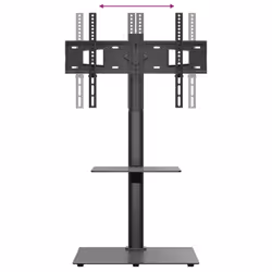 vidaXL Corner TV Stand for 32-65 Inch Swivel Cantilever TV Floor Stand Black - 2-Tiers - Additional view 6