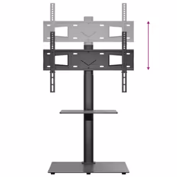 vidaXL Corner TV Stand for 32-65 Inch Swivel Cantilever TV Floor Stand Black - 2-Tiers - Additional view 7