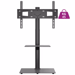 vidaXL Corner TV Stand for 32-65 Inch Swivel Cantilever TV Floor Stand Black - 2-Tiers - Additional view 8