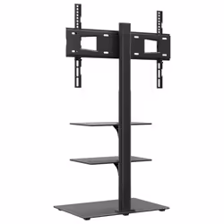 vidaXL Corner TV Stand for 32-65 Inch Swivel Cantilever TV Floor Stand Black - 3-Tiers - Additional view 4