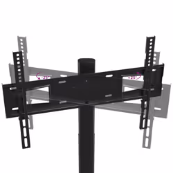 vidaXL Corner TV Stand for 32-65 Inch Swivel Cantilever TV Floor Stand Black - 3-Tiers - Additional view 5
