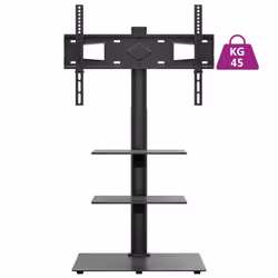 vidaXL Corner TV Stand for 32-65 Inch Swivel Cantilever TV Floor Stand Black - 3-Tiers - Additional view 8