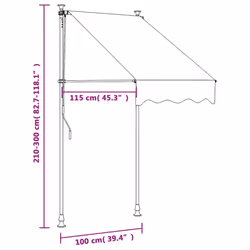 vidaXL Retractable Awning Privacy Screen Anthracite 100x150 cm Fabric & Steel - Additional view 3