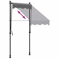 vidaXL Retractable Awning Privacy Screen Anthracite 100x150 cm Fabric & Steel - Additional view 5