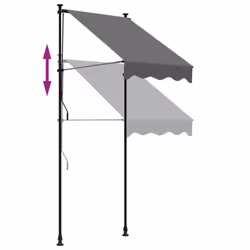 vidaXL Retractable Awning Privacy Screen Anthracite 100x150 cm Fabric & Steel - Additional view 6