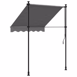 vidaXL Retractable Awning Privacy Screen Anthracite 150x150 cm Fabric & Steel - Additional view 4
