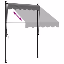 vidaXL Retractable Awning Privacy Screen Anthracite 150x150 cm Fabric & Steel - Additional view 5