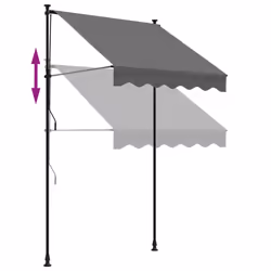 vidaXL Retractable Awning Privacy Screen Anthracite 150x150 cm Fabric & Steel - Additional view 6