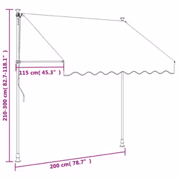 vidaXL Retractable Awning Privacy Screen Anthracite 200x150 cm Fabric & Steel
