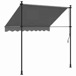 vidaXL Retractable Awning Privacy Screen Anthracite 200x150 cm Fabric & Steel - Additional view 4