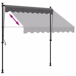 vidaXL Retractable Awning Privacy Screen Anthracite 200x150 cm Fabric & Steel - Additional view 5