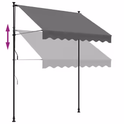 vidaXL Retractable Awning Privacy Screen Anthracite 200x150 cm Fabric & Steel - Additional view 6