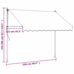 vidaXL Retractable Awning Privacy Screen Anthracite 250x150 cm Fabric & Steel - Additional view 3