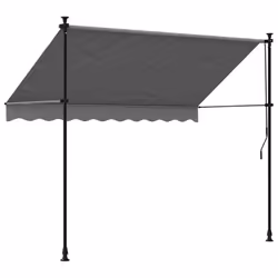 vidaXL Retractable Awning Privacy Screen Anthracite 250x150 cm Fabric & Steel - Additional view 4