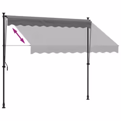 vidaXL Retractable Awning Privacy Screen Anthracite 250x150 cm Fabric & Steel - Additional view 5