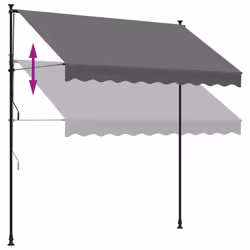 vidaXL Retractable Awning Privacy Screen Anthracite 250x150 cm Fabric & Steel - Additional view 6