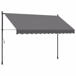 vidaXL Retractable Awning Privacy Screen Anthracite 300x150 cm Fabric & Steel
