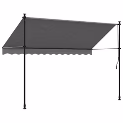 vidaXL Retractable Awning Privacy Screen Anthracite 300x150 cm Fabric & Steel - Additional view 4