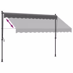 vidaXL Retractable Awning Privacy Screen Anthracite 300x150 cm Fabric & Steel - Additional view 5