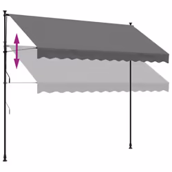 vidaXL Retractable Awning Privacy Screen Anthracite 300x150 cm Fabric & Steel - Additional view 6