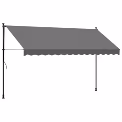 vidaXL Retractable Awning Privacy Screen Anthracite 350x150 cm Fabric & Steel