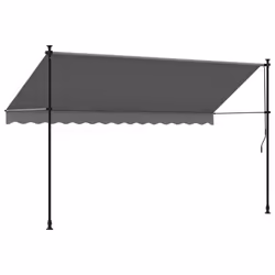 vidaXL Retractable Awning Privacy Screen Anthracite 350x150 cm Fabric & Steel - Additional view 4