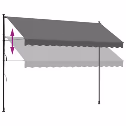 vidaXL Retractable Awning Privacy Screen Anthracite 350x150 cm Fabric & Steel - Additional view 6