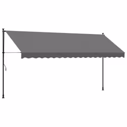 vidaXL Retractable Awning Privacy Screen Anthracite 400x150 cm Fabric & Steel
