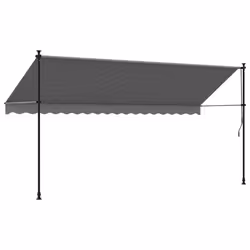 vidaXL Retractable Awning Privacy Screen Anthracite 400x150 cm Fabric & Steel - Additional view 4