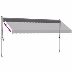 vidaXL Retractable Awning Privacy Screen Anthracite 400x150 cm Fabric & Steel - Additional view 5