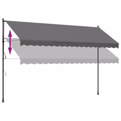 vidaXL Retractable Awning Privacy Screen Anthracite 400x150 cm Fabric & Steel - Additional view 6