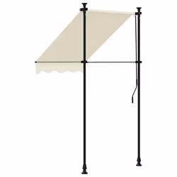 vidaXL Retractable Awning Privacy Screen Cream 100x150 cm Fabric and Steel - Additional view 4