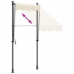 vidaXL Retractable Awning Privacy Screen Cream 100x150 cm Fabric and Steel - Additional view 5