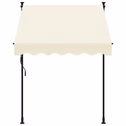 vidaXL Retractable Awning Privacy Screen Cream 150x150 cm Fabric and Steel
