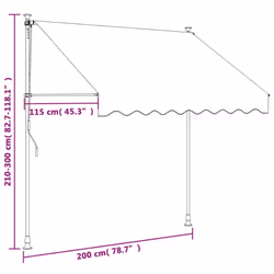 vidaXL Retractable Awning Privacy Screen Cream 200x150 cm Fabric and Steel - Additional view 10