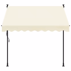 vidaXL Retractable Awning Privacy Screen Cream 200x150 cm Fabric and Steel
