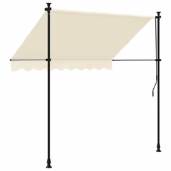 vidaXL Retractable Awning Privacy Screen Cream 200x150 cm Fabric and Steel - Additional view 4