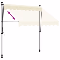 vidaXL Retractable Awning Privacy Screen Cream 200x150 cm Fabric and Steel - Additional view 5