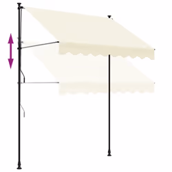vidaXL Retractable Awning Privacy Screen Cream 200x150 cm Fabric and Steel - Additional view 6