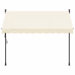 vidaXL Retractable Awning Privacy Screen Cream 250x150 cm Fabric and Steel