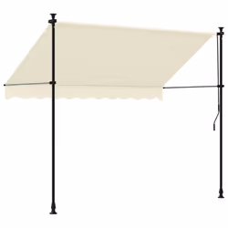 vidaXL Retractable Awning Privacy Screen Cream 250x150 cm Fabric and Steel - Additional view 4