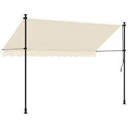 vidaXL Retractable Awning Privacy Screen Cream 300x150 cm Fabric and Steel - Additional view 4