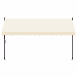vidaXL Retractable Awning Privacy Screen Cream 350x150 cm Fabric and Steel