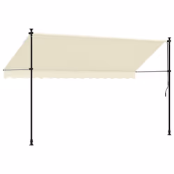 vidaXL Retractable Awning Privacy Screen Cream 350x150 cm Fabric and Steel - Additional view 4