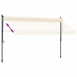 vidaXL Retractable Awning Privacy Screen Cream 350x150 cm Fabric and Steel - Additional view 5