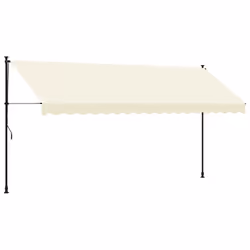 vidaXL Retractable Awning Privacy Screen Cream 400x150 cm Fabric and Steel
