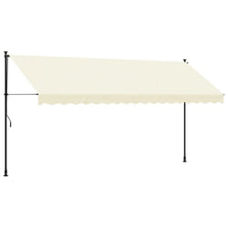 vidaXL Retractable Awning Privacy Screen Cream 400x150 cm Fabric and Steel